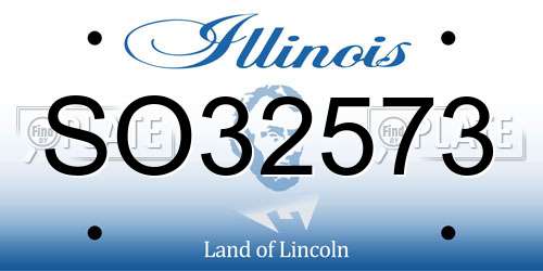 SO32573 Illinois License Plate