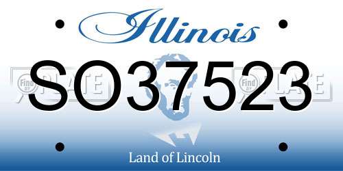 SO37523 Illinois License Plate
