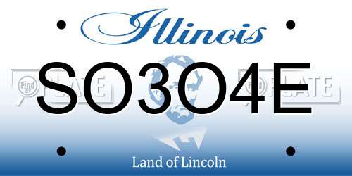 SO3O4E Illinois License Plate