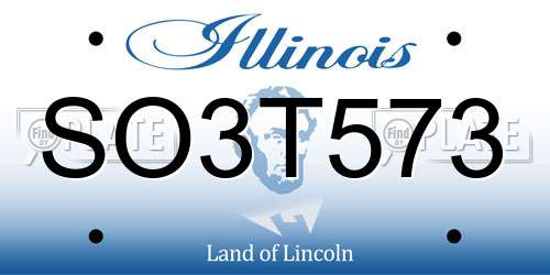 SO3T573 Illinois License Plate