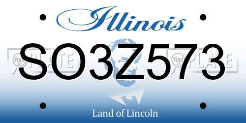 SO3Z573 Illinois License Plate