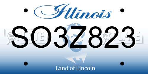 SO3Z823 Illinois License Plate