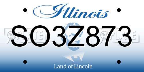 SO3Z873 Illinois License Plate