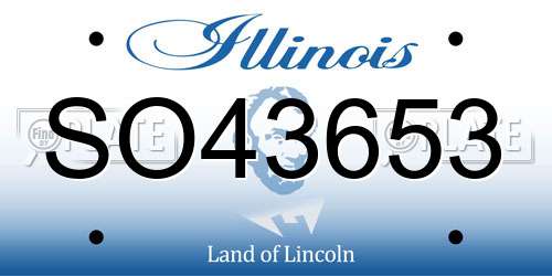 SO43653 Illinois License Plate