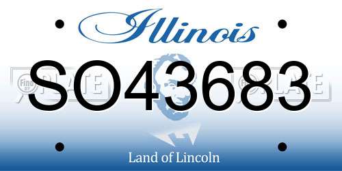 SO43683 Illinois License Plate