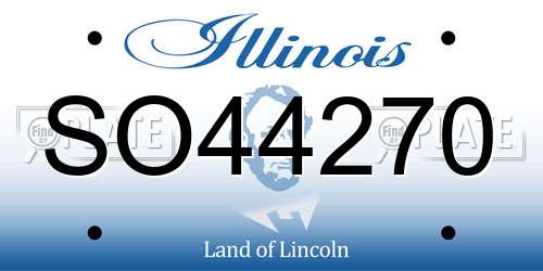 SO44270 Illinois License Plate