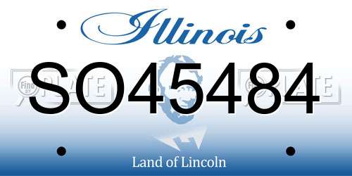 SO45484 Illinois License Plate