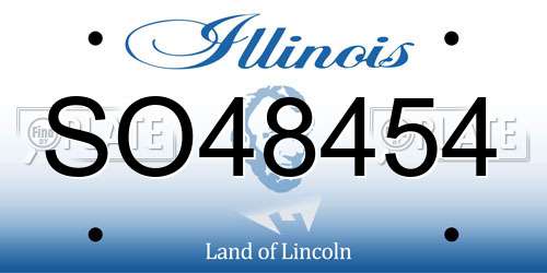 SO48454 Illinois License Plate