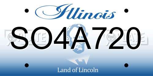 SO4A720 Illinois License Plate