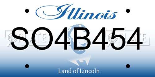SO4B454 Illinois License Plate