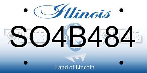 SO4B484 Illinois License Plate