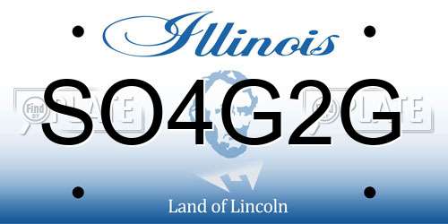 SO4G2G Illinois License Plate