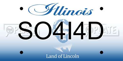 SO4I4D Illinois License Plate