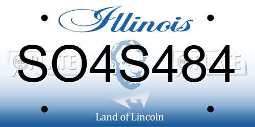 SO4S484 Illinois License Plate