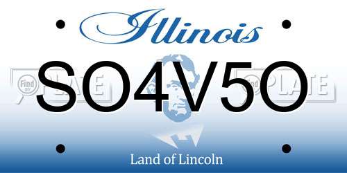 SO4V5O Illinois License Plate