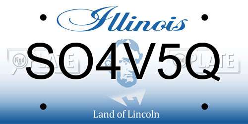 SO4V5Q Illinois License Plate