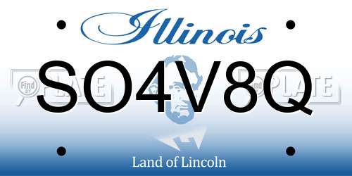 SO4V8Q Illinois License Plate
