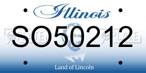SO50212 Illinois License Plate