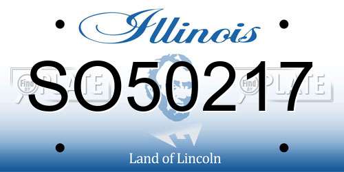 SO50217 Illinois License Plate