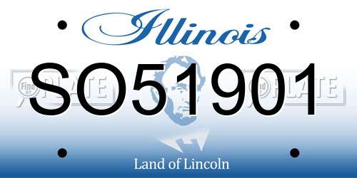 SO51901 Illinois License Plate