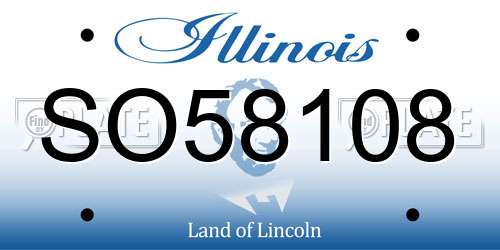 SO58108 Illinois License Plate