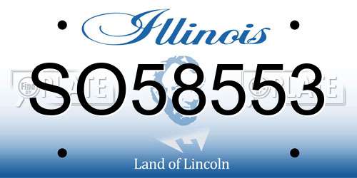 SO58553 Illinois License Plate