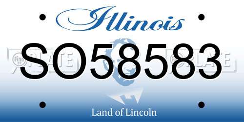 SO58583 Illinois License Plate