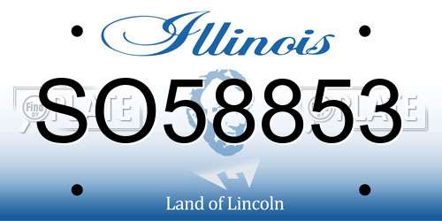 SO58853 Illinois License Plate