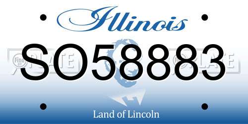 SO58883 Illinois License Plate