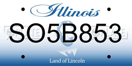 SO5B853 Illinois License Plate