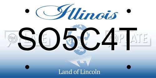 SO5C4T Illinois License Plate