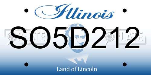 SO5D212 Illinois License Plate