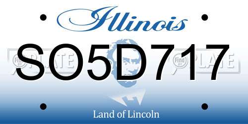 SO5D717 Illinois License Plate