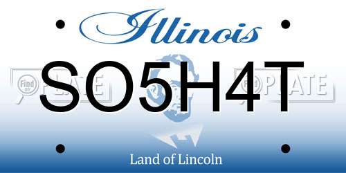 SO5H4T Illinois License Plate