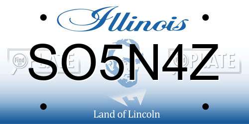 SO5N4Z Illinois License Plate
