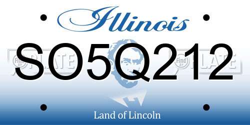 SO5Q212 Illinois License Plate