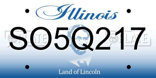 SO5Q217 Illinois License Plate