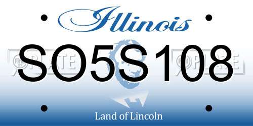 SO5S108 Illinois License Plate