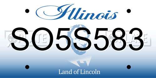 SO5S583 Illinois License Plate