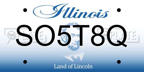 SO5T8Q Illinois License Plate