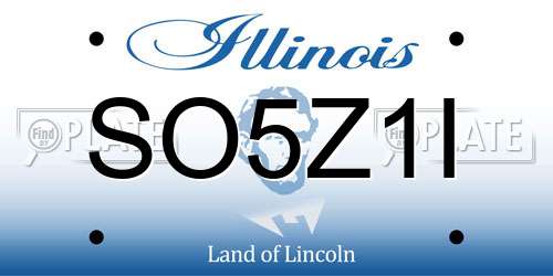 SO5Z1I Illinois License Plate