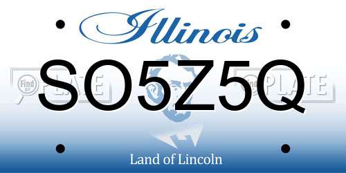 SO5Z5Q Illinois License Plate