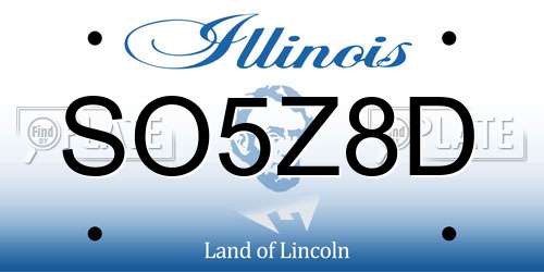 SO5Z8D Illinois License Plate