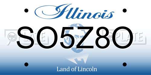 SO5Z8O Illinois License Plate