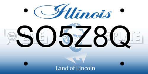 SO5Z8Q Illinois License Plate