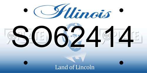 SO62414 Illinois License Plate