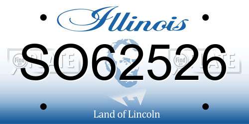 SO62526 Illinois License Plate