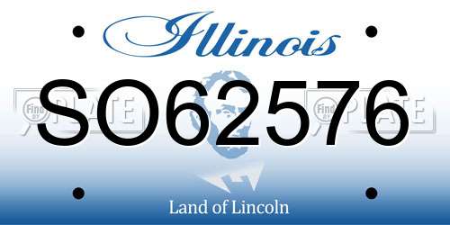 SO62576 Illinois License Plate
