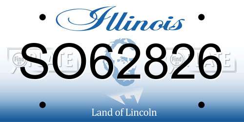 SO62826 Illinois License Plate