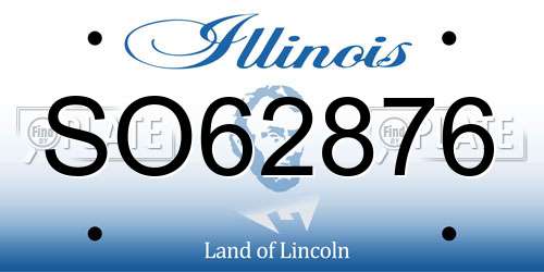 SO62876 Illinois License Plate